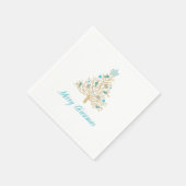 Prettig kerstfeest Zeeschelp Kerstboom Servet (Hoek)