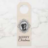 Prettig Kerstfeest Zilveren Lijst Foto Flessenhanger (Voorkant)