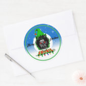 Prettig kerstfeest Zombie Ronde Sticker (Envelop)