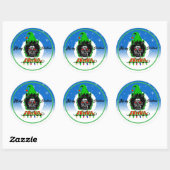 Prettig kerstfeest Zombie Ronde Sticker (Vel)