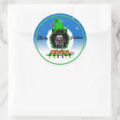 Prettig kerstfeest Zombie Ronde Sticker (Tas)