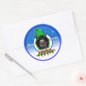 Prettig kerstfeest Zombie Wit Schrift Ronde Sticker (Envelop)