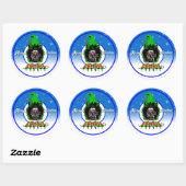 Prettig kerstfeest Zombie Wit Schrift Ronde Sticker (Vel)