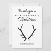 Prettig kerstfeest Zwart en Wit met Geweien Feestdagenkaart (Voorkant)