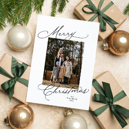 Prettig kerstfeest zwart wit elegant foto feestdagenkaart
