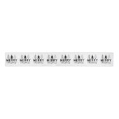 Prettig kerstfeest Zwarte Boom Grosgrain Lint (Voorkant)