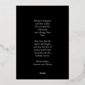 Prettig kerstfeest Zwarte Goud Eenvoudig Modern Fo Folie Feestdagenkaart (Achterkant)