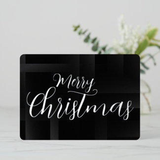 Prettig kerstfeest Zwarte Grijze Lijnen Minimalist Folie Feestdagenkaart