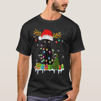 Prettig kerstfeest Zwarte katten Kerstman Kerstboo T-shirt