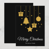 Prettig kerstfeest Zwarte Kerstkaart (Voorkant / Achterkant)