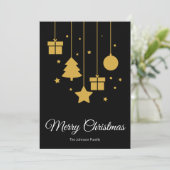 Prettig kerstfeest Zwarte Kerstkaart (Staand voorkant)