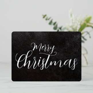 Prettig kerstfeest Zwarte Minimalistische Textuur Folie Feestdagenkaart
