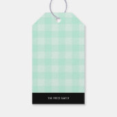 Prettig kerstfeest Zwarte & Mint Vervallen Chic Bo Cadeaulabel (Achterkant)