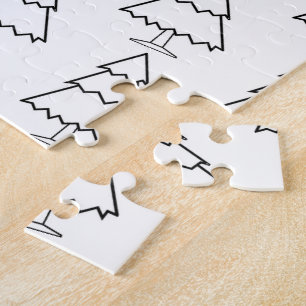 Prettig kerstfeest Zwarte & Witte Boom Legpuzzel