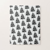 Prettig kerstfeest Zwarte & Witte Kerstbomen  Legpuzzel (Verticaal)