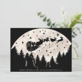 Prettig kerstfeest Zwarte Witte Kerstman slee rend Feestdagenkaart (Staand voorkant)