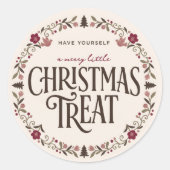 Prettig Kerstfeestje Ronde Sticker (Voorkant)