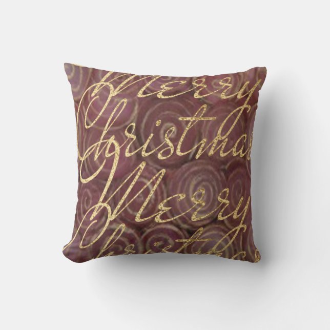 Prettig KerstfeestRood en Goud Kussen (Voorkant)