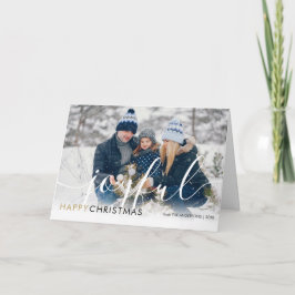 Prettig kerstfoto Modern scriptgroet Feestdagen Kaart