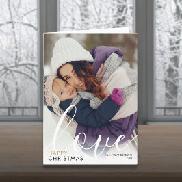 Prettig kerstfoto-script Mooie moderne liefde Feestdagen Kaart