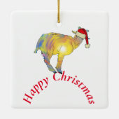 Prettig Kerstgeit in Kerstman hoed Keramisch Ornament (Achterkant)