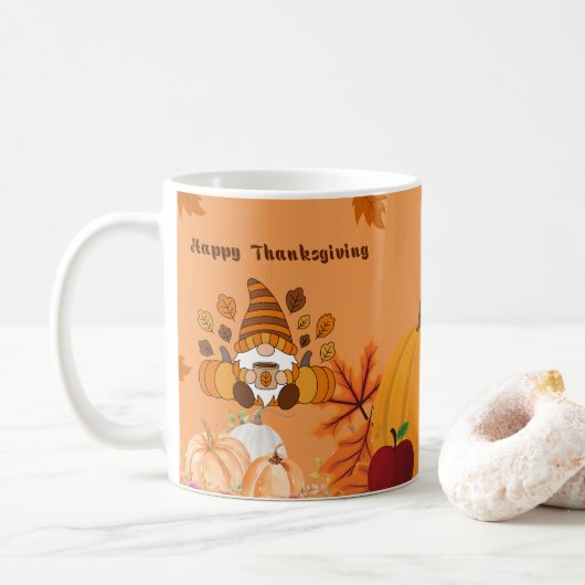 Prettig Kerstgnome Pompoenkunst Koffiemok (Met donut)