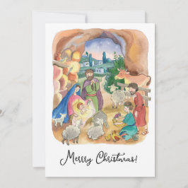 Prettig kerstgroet kaart, Kleine Jezus Chr Kaart