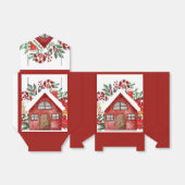 Prettig kersthuis geschenk bedankdoosjes (Uitgevouwen)