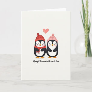 Prettig kerstkaart met pinguïns kaart
