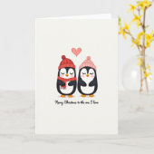 Prettig kerstkaart met pinguïns kaart (Gele Bloem)