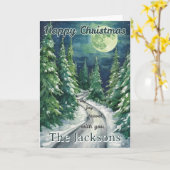 Prettig kerstkaart van onze familie kaart (Gele Bloem)