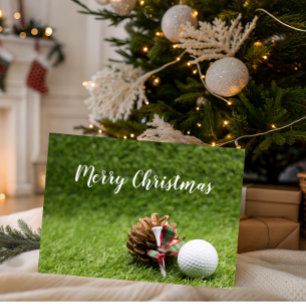 Prettig kerstkaart voor golfer met golfbal