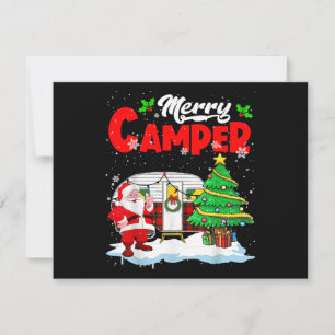 Prettig Kerstkamp Santa Camper Kampeer vrachtwagen Feestdagenkaart