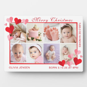 Prettig Kerstkind Geboorte Stats 4 Foto Rode hart Fotoplaat