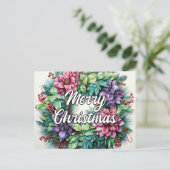 Prettig Kerstkrans | Prettig Kerstfeest Briefkaart (Staand voorkant)