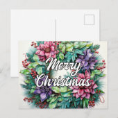 Prettig Kerstkrans | Prettig Kerstfeest Briefkaart (Voorkant / Achterkant)