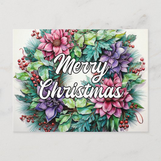 Prettig Kerstkrans | Prettig Kerstfeest Briefkaart (Voorkant)