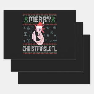 Prettig kerstlotl Schattig Axolotl Lelijk T-shirt  Inpakpapier Vel