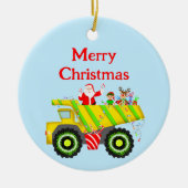 Prettig Kerstman Kabouter in stortbak Elfen, Rendi Keramisch Ornament (Voorkant)