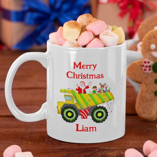 Prettig Kerstman Kabouter in stortbak Elfen, Rendi Koffiemok