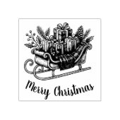 Prettig Kerstmanuscript Kerstman slee Holiday Rubberstempel (Afrduk)