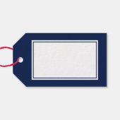 Prettig Kerstmanuscript Navyblauw Cadeaulabel (Achterkant Horizontaal)
