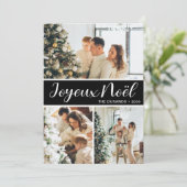 Prettig Kerstmis 4 Foto Platte Kerstkaart (Staand voorkant)