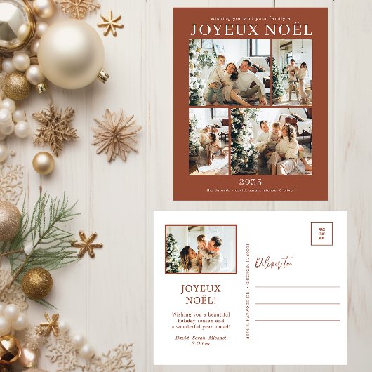 Prettig Kerstmis 5 Foto Feestdagenkaart