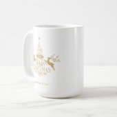 Prettig Kerstmis Aangepaste Naam voor Bedrijfs Tea Koffiemok (Voorkant links)