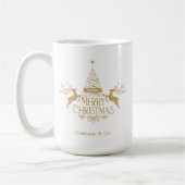 Prettig Kerstmis Aangepaste Naam voor Bedrijfs Tea Koffiemok (Links)