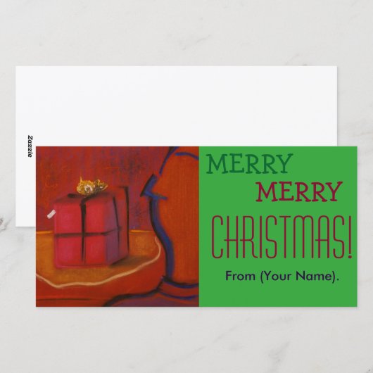 Prettig Kerstmis Aanpasbare Notitiekaart (Voorkant / Achterkant)