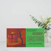 Prettig Kerstmis Aanpasbare Notitiekaart (Staand voorkant)