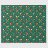 Prettig Kerstmis Aardappel Jagers Groen Cadeaupapier (Vlak)