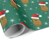 Prettig Kerstmis Aardappel Jagers Groen Cadeaupapier (Rol Hoek)